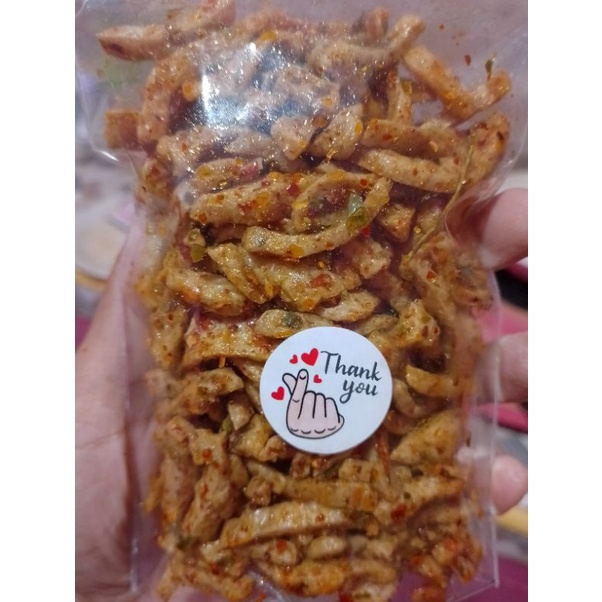 

basreng pedas daun jeruk kemasan pouch