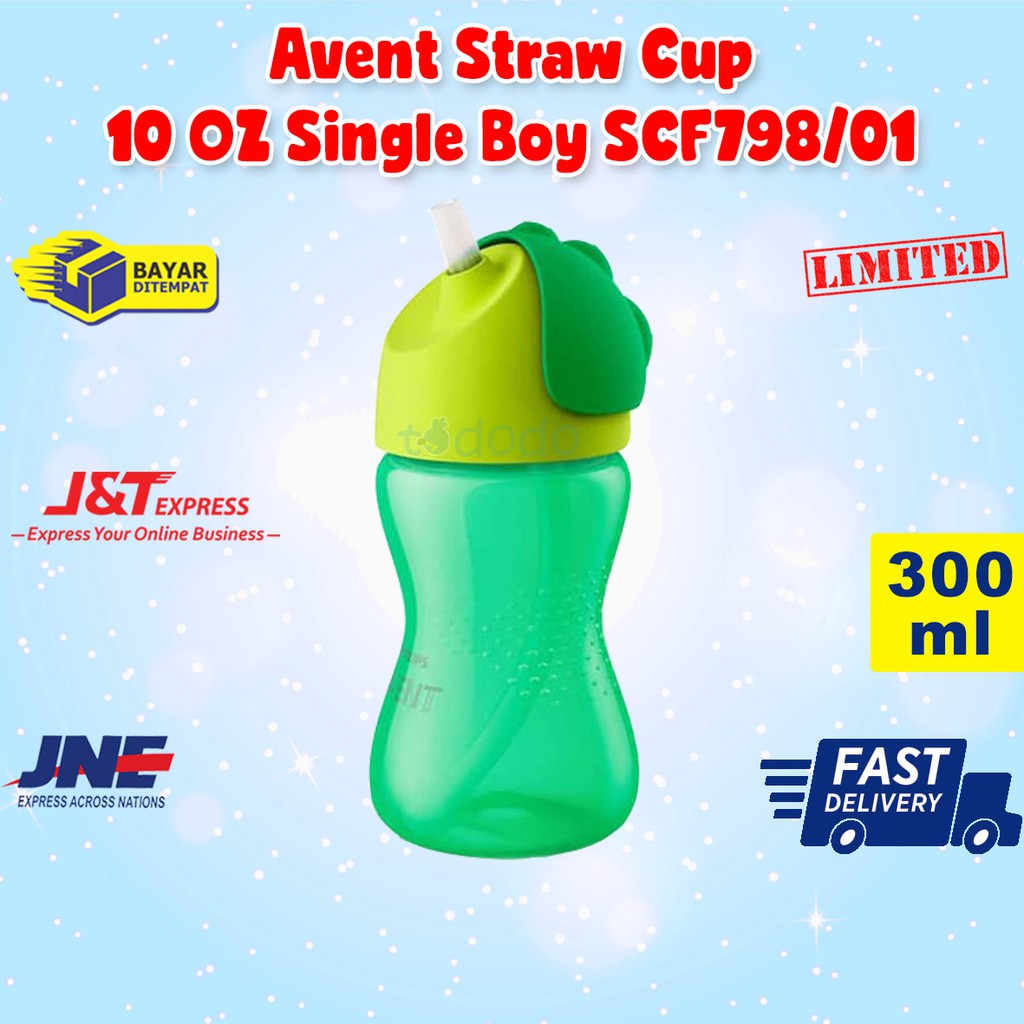 Botol Minum Anak Avent Straw Cup 10 OZ Single Boy SCF798/01