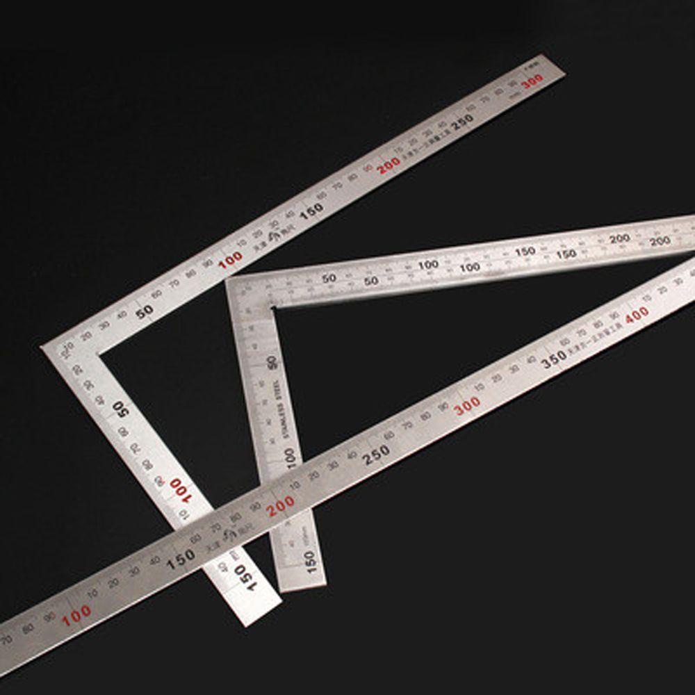 [Elegan] L Shape Ruler Pendidikan Kantor Dua Sisi Stainless Steel Alat Ukur Perlengkapan Sekolah90Penggaris Sudut