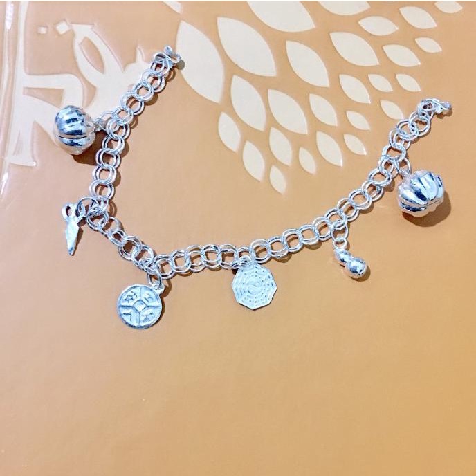 Gelang kaki bayi perak pakwa lonceng labu