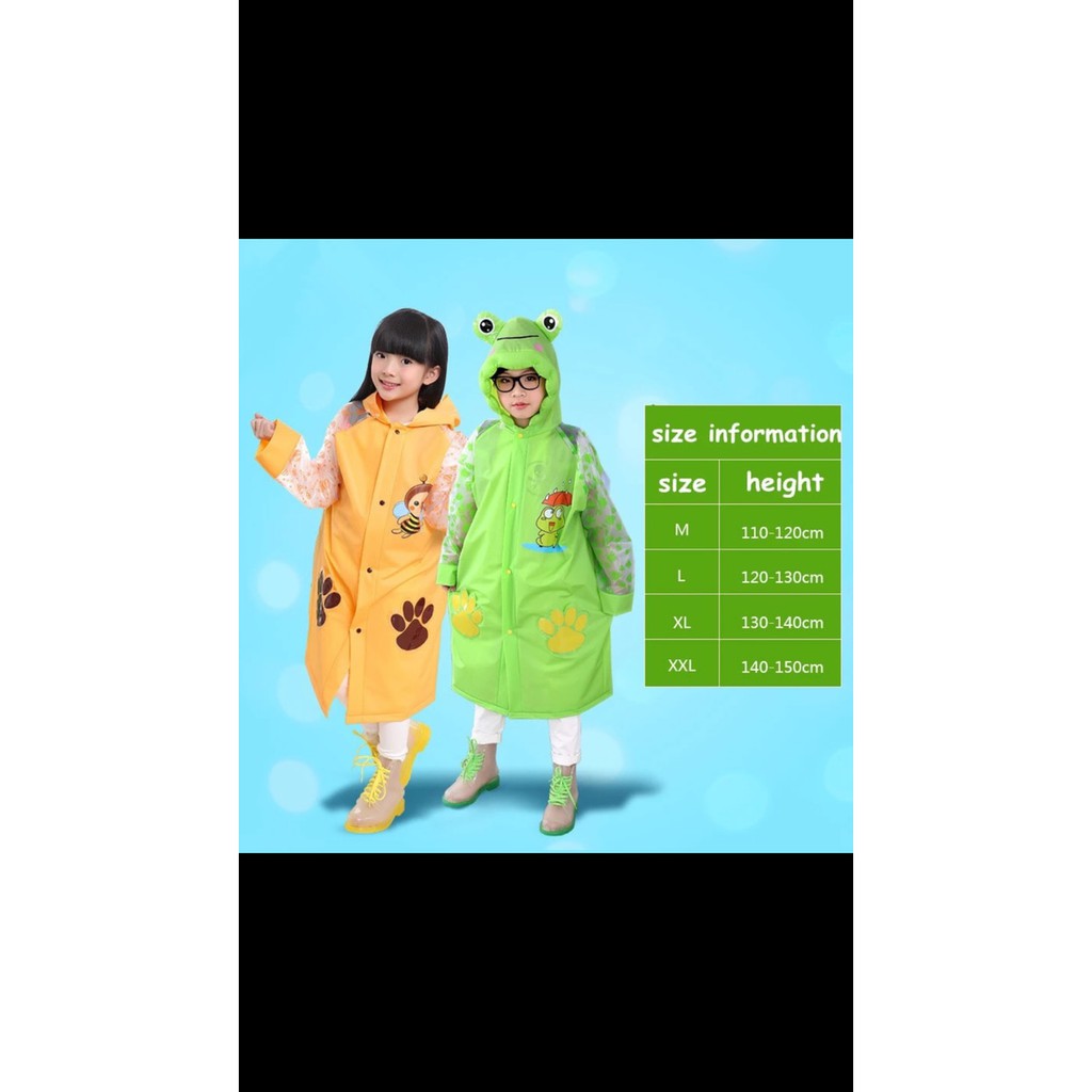 Jas Hujan Anak Lucu Warna Kuning Raincoat Children Jas Hujan