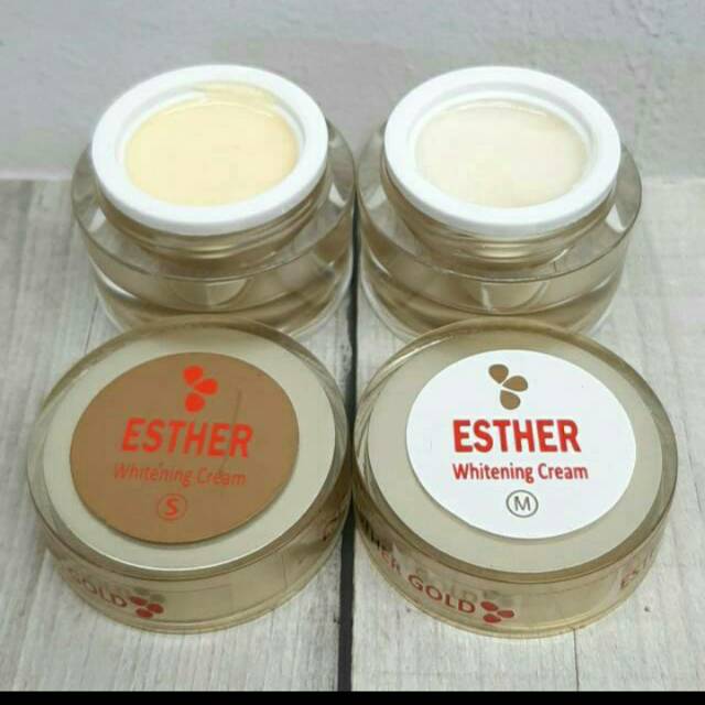 Cream Esther Gold pot kaca