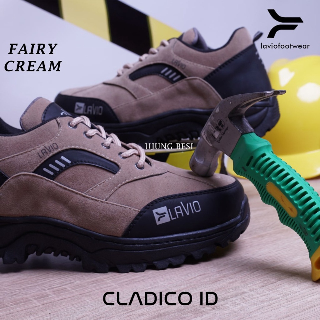 LAVIO Pria Sepatu Safety Boot Ujung Besi Kerja Lapangan Proyek Outdoor Sefty Shoes Boots Fairy Cowok Otdoor Mendaki Gunung Haiking