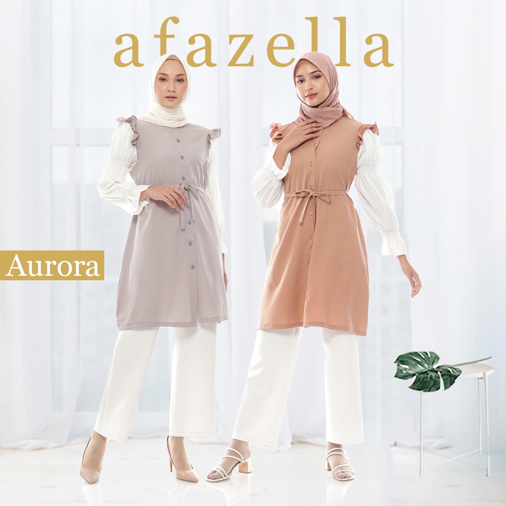 Tunik Wanita Terbaru Aurora Baju Atasan Tunik Muslim Dress Tunik Cewek Remaja Modern