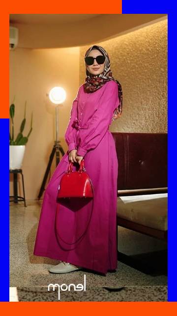 Monel ROCKSTUD FUSCHIA (dress/terusan/gamis) @monel_chavians