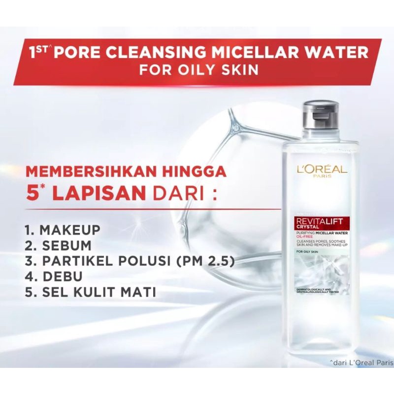 L'OREAL PARIS REVITALIFT CRYSTAL PURIFYING MICELLAR WATER-95ml