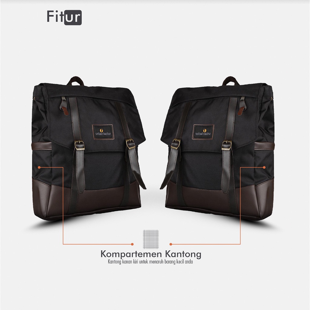 HIGHWAY BLACK |ManNeedMe x URBAN| Tas Ransel Punggung Pria Wanita Backpack ORIGINAL