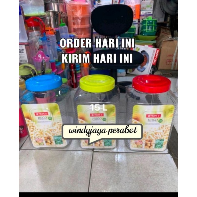 Lion Star-Toples Makanan 15 Liter/Toples Asinan/Toples Kerupuk Toples Hugo Lion Star Anti Kedap