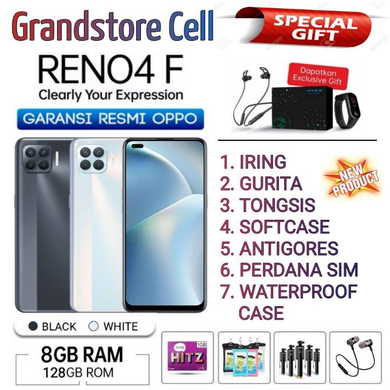 OPPO RENO 4F RAM 8/128 GB GARANSI RESMI OPPO INDONESIA | Shopee Indonesia