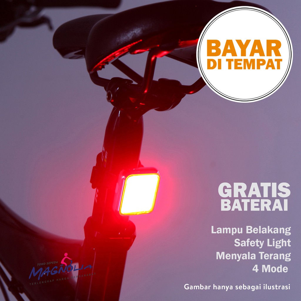 Lampu Safety Light Sepeda Rear Light LED GRATIS Baterai Aksesoris Sepeda MTB Gunung Lipat CTB - Eter