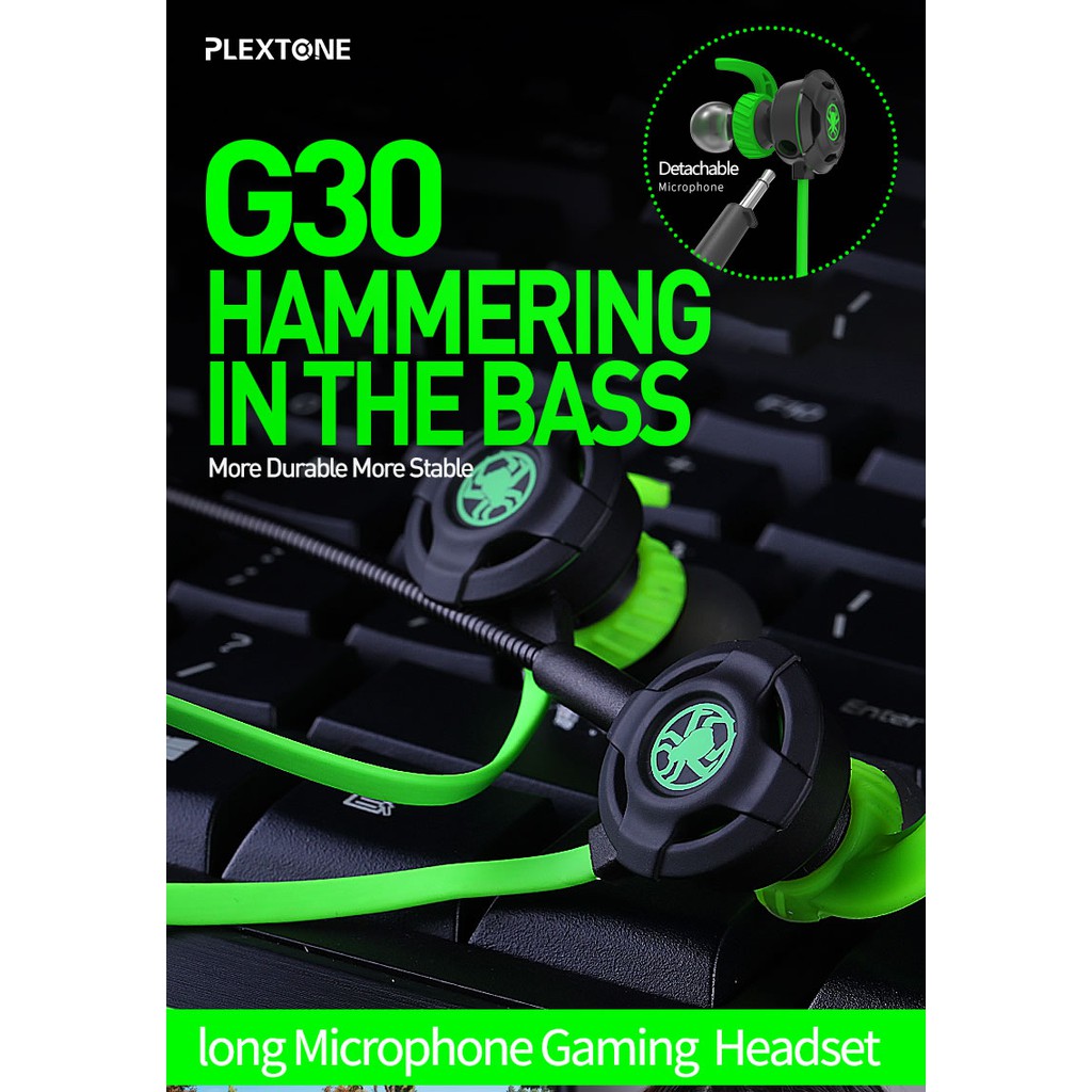 Earphone Gaming Headset HP Kualitas Premium Plextone G30