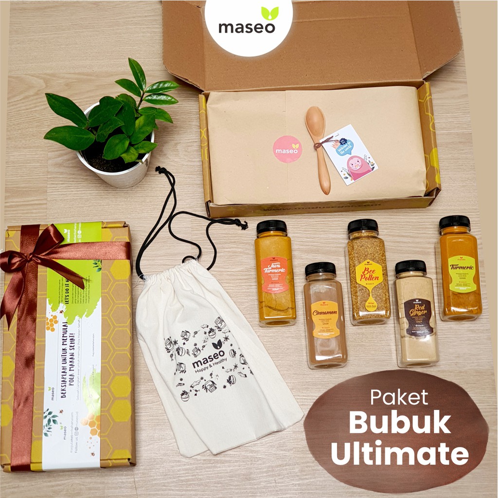 

Hampers Maseo HERBAL BUBUK Ultimate Plus / Parcel Kado Rempah Rimpang Murni Jahe Kunyit Kayu Manis