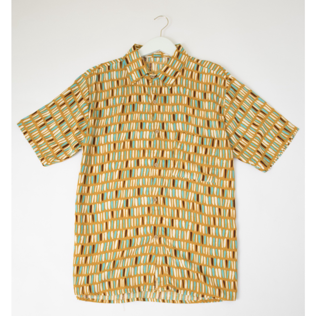 FORTGLASS HAWAI ABSTRAK KEMEJA PRIA BAJU PANTAI COWO BALI REGGAE COWO PENDEK SANTAI RAYON HALUS