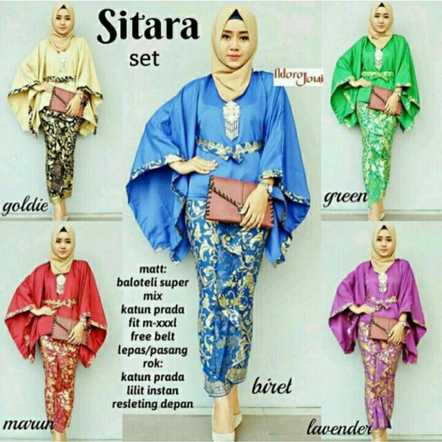 Rnb lilit sitara Setelan batik kebaya wanita lilit sitara batik lowo batwing