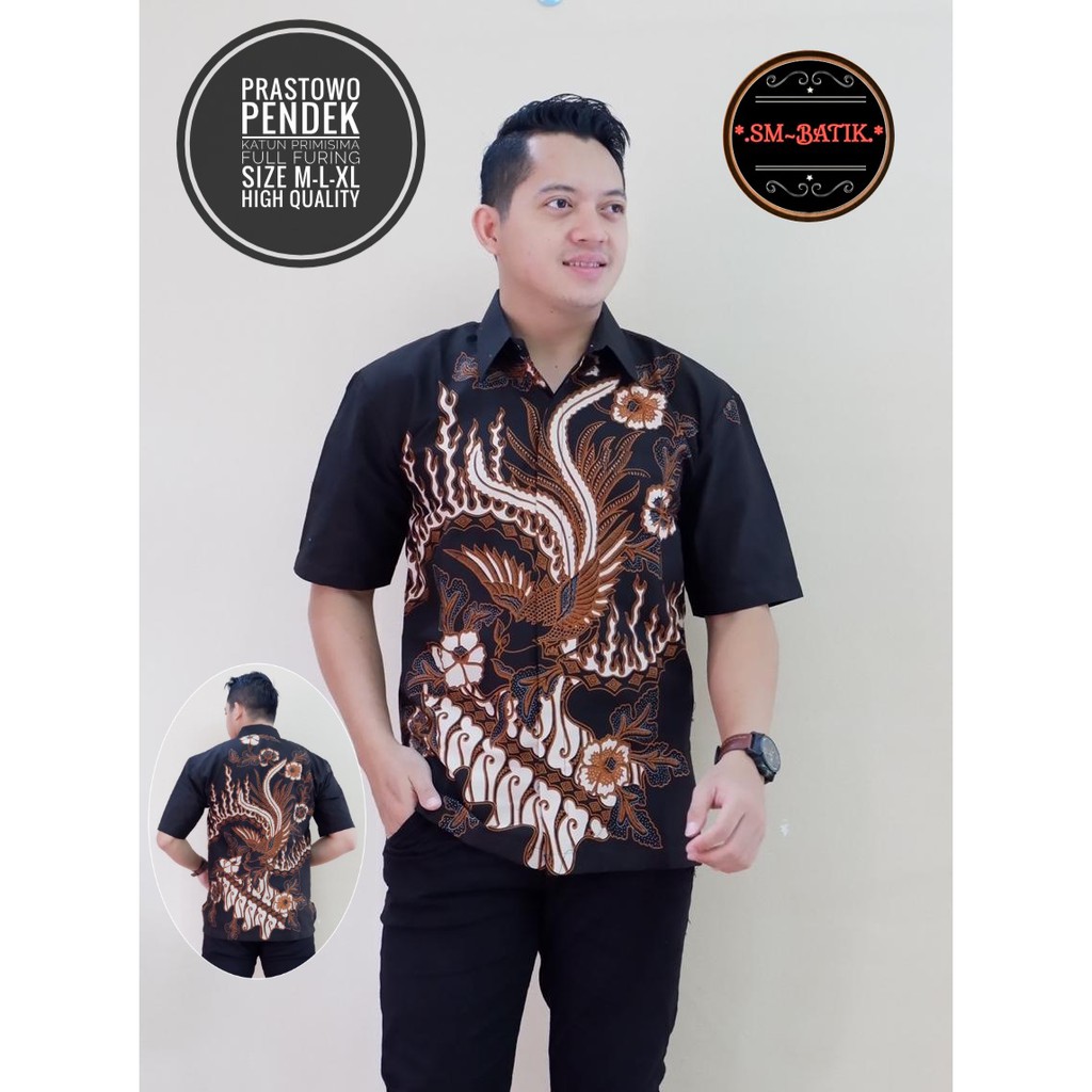 PRASTOWO SM BATIKSOLOAMANAH KEMEJA BAJU BATIK PRIA SOLO LENGAN PENDEK PANJANG LAPIS FURING ATASAN BATIK PREMIUM MODERN KATUN HALUS  ANDINI PEKSI CANDRA PEKSI WARNA HANA BOLERO PEKSI WOBOWO PEKSI BIRU PEKSI SEKARTAJI NAKULA 2 GARUDA PANCASILA WISAKA SOGAN