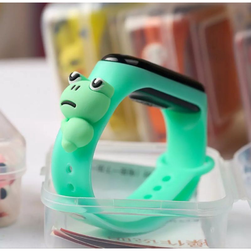 Jam tangan anak LED Display TAHAN AIR  elektronik arloji motif karakter kartun bahan rubber silikon-Green frog