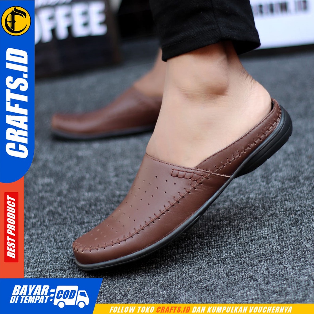 Crafts Trunkz - Sepatu Sandal Bustong Casual Kulit Asli Pria