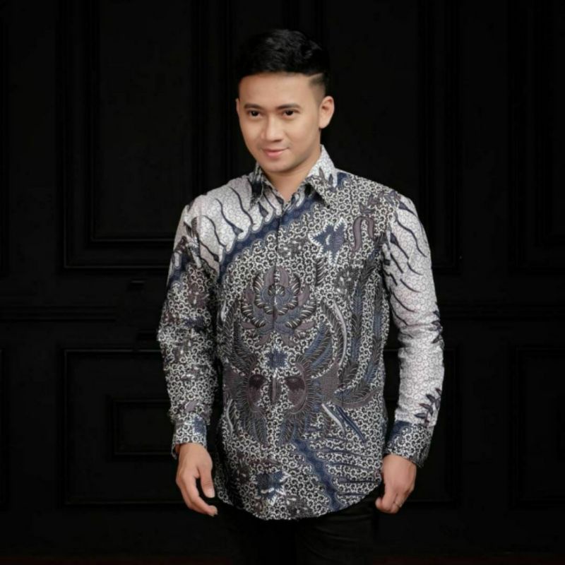 kemeja pria kemeha batik lengan panjang motif M L XL XXL