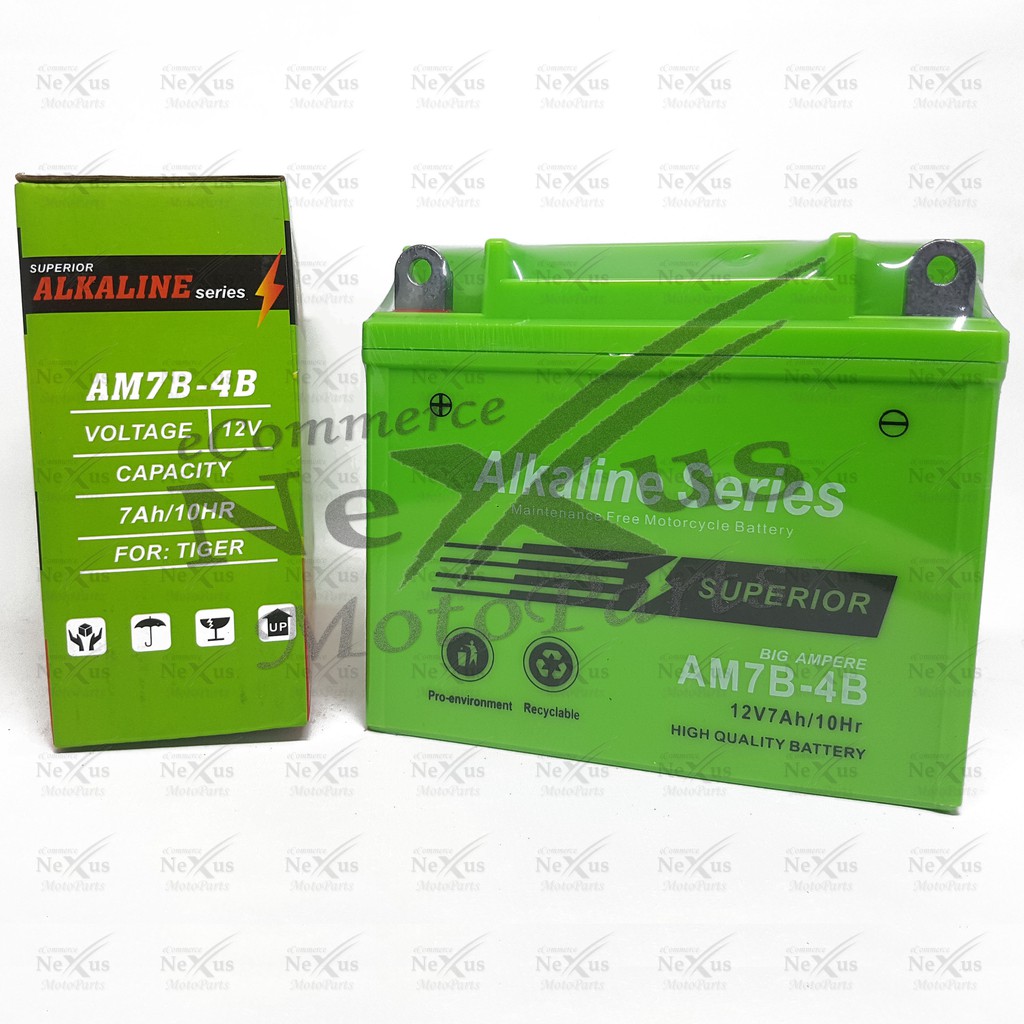 Aki Motor ALKALINE AM7B-4B GM7B YB7B / 12V 7A Tiger Scorpio Nouvo