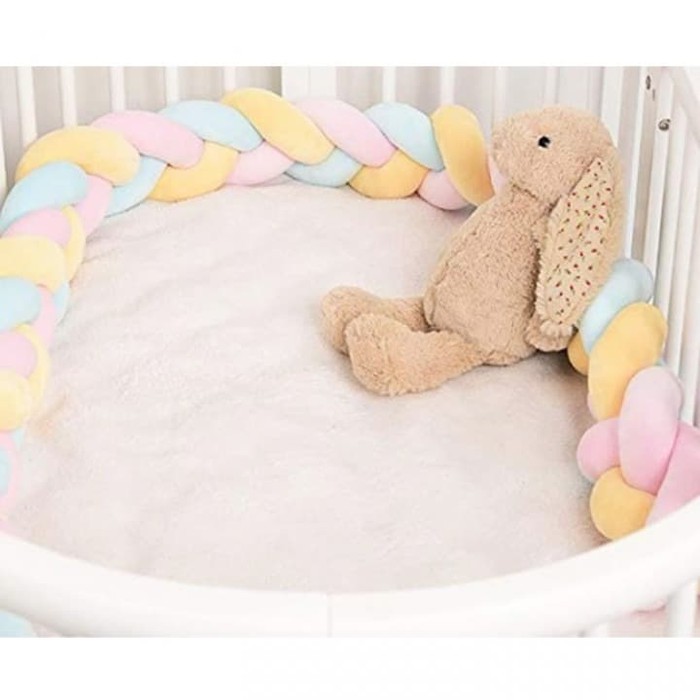 Bumper Bayi Kepang Panjang 4 meter / Bumper Baby Box 4m / bumper baby - Hijau Abu Putih Limited