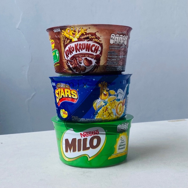 Nestle Milo/ Koko Krunch / Honey Star Sereal Cup Combo Pack Dancow Cereal (20+12)g Kemasan