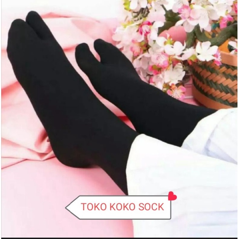 kaos kaki jempol hitam polos pria dan wanita dewasa bahan nilon super GREES lembut