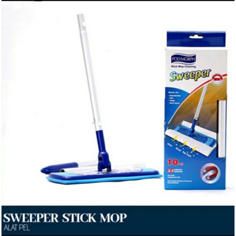 POLYMORPH SWEEPER /SAPU KERING /TONGKAT PEL FREE 10lbr TiSU KERING PEMBERSIH LANTAI /MAGIC CLEAN DRY