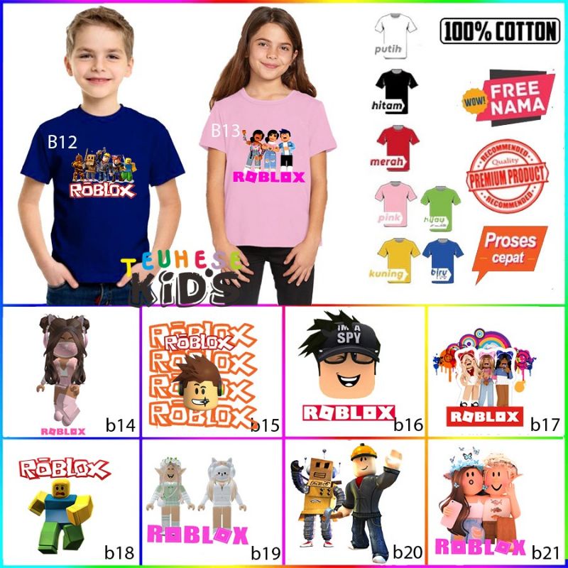 kaos anak laki laki/permpuan karakter roblox terbaru