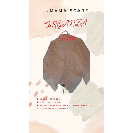 Hijab Segi empat Motif ORGANZA TIARA by Umama Scarf