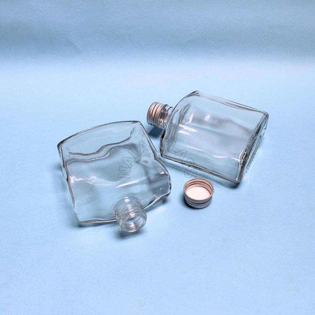 BKGPBD250 botol kaca 250ml flask bottle / botol kaca gepeng / square / kotak