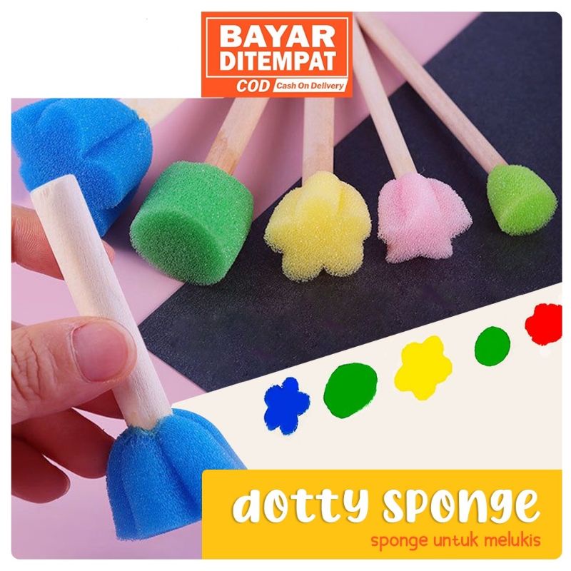 Dotty Sponge Spon Lukis Alat Lukis Spon Gambar Alat Melukis Finger Paint Prakarya Anak