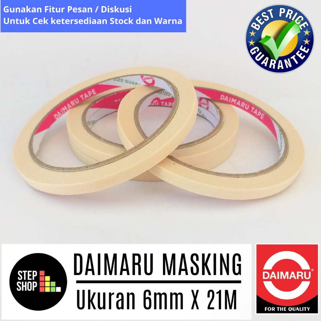 

DAIMARU MASKING - LAKBAN KERTAS - KERTAS LEM - 6mm X 21M