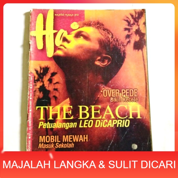 Majalah HAI No.11 Mar 2000 Cover Film THE BEACH LEONARDO DICAPRIO Langka