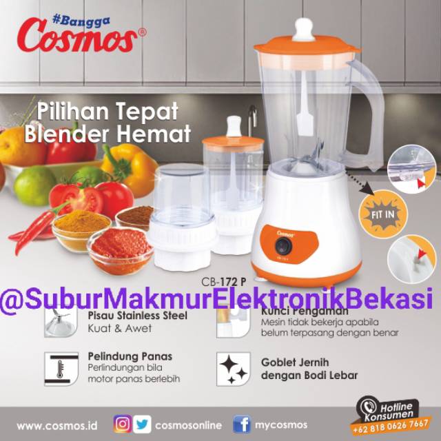 Blender Plastik 3in1 Cosmos CB-172 P