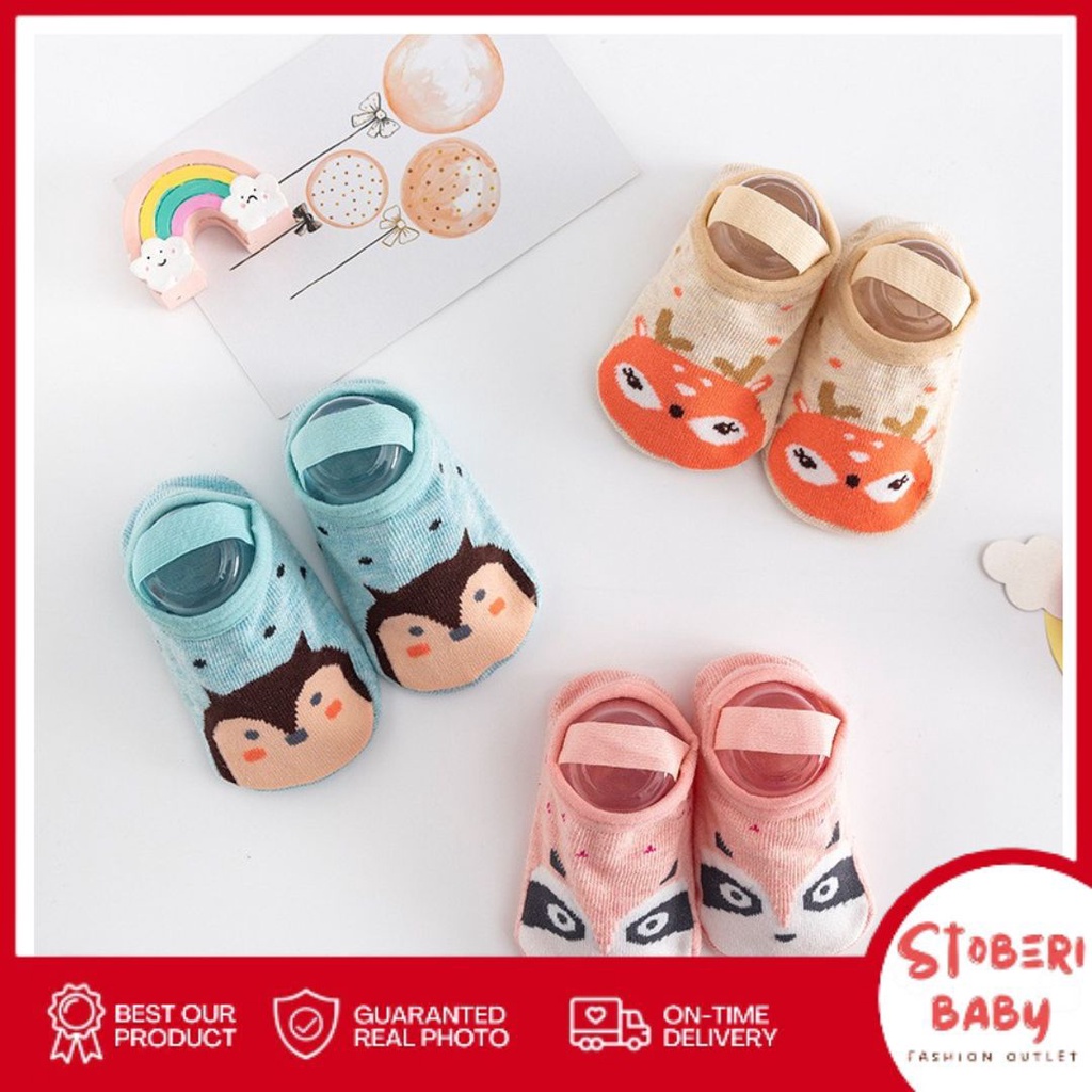 PUNCAK 3.3 stoberi baby -  KOREAN PETS Kaos Kaki Bayi Anak Laki Laki Perempuan Import Berkualitas newborn - 12 Bulan