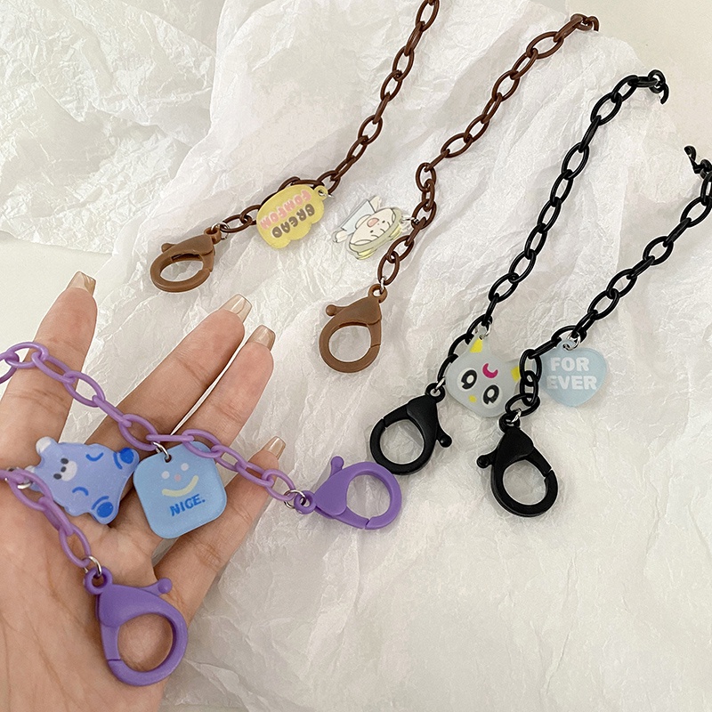 Kalung Rantai Lanyard Kacamata Bahan Akrilik Motif Kartun Anti Hilang Untuk Anak