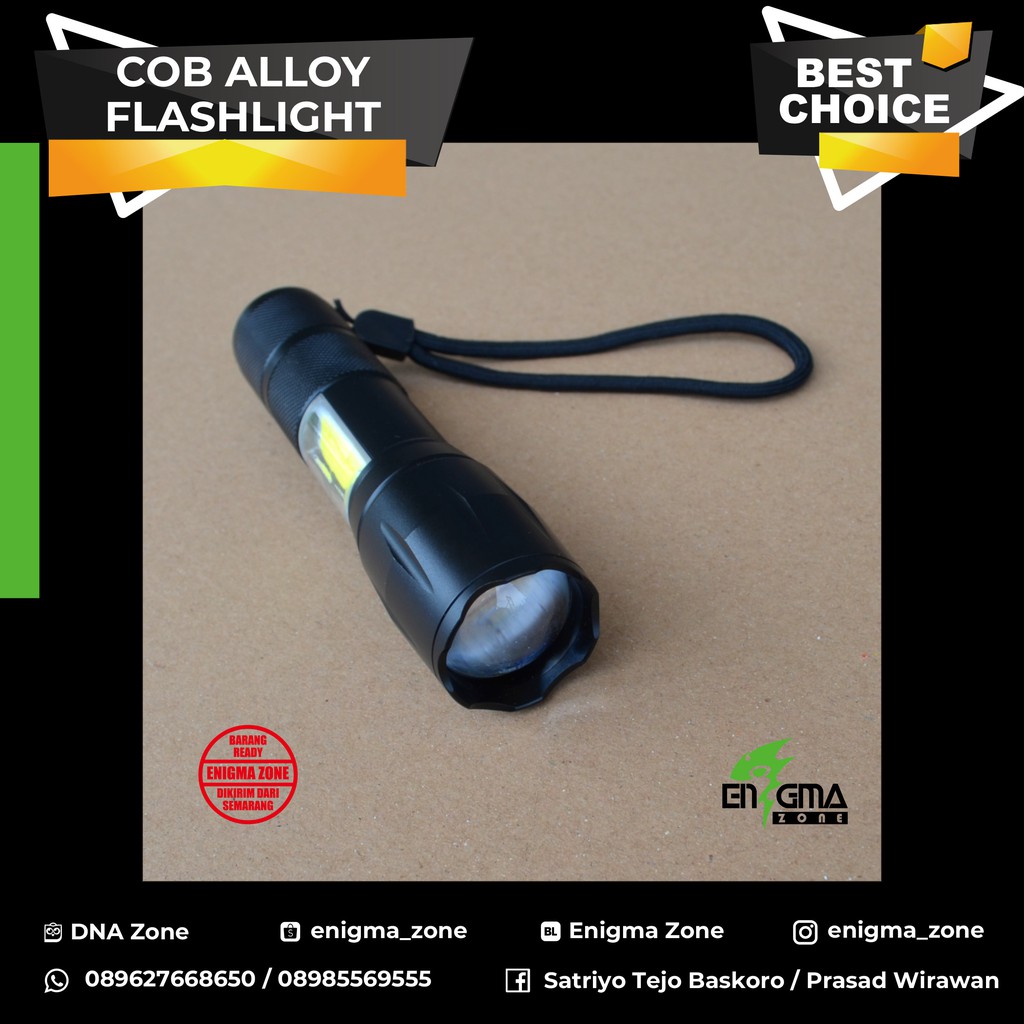 SENTER LED CREE ZOOM - COB ALLOY FLASHLIGHT - RECHARGEABLE FLASHLIGHT