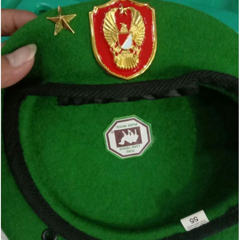 Baret TNI AD + emblem untuk jendral merk camel