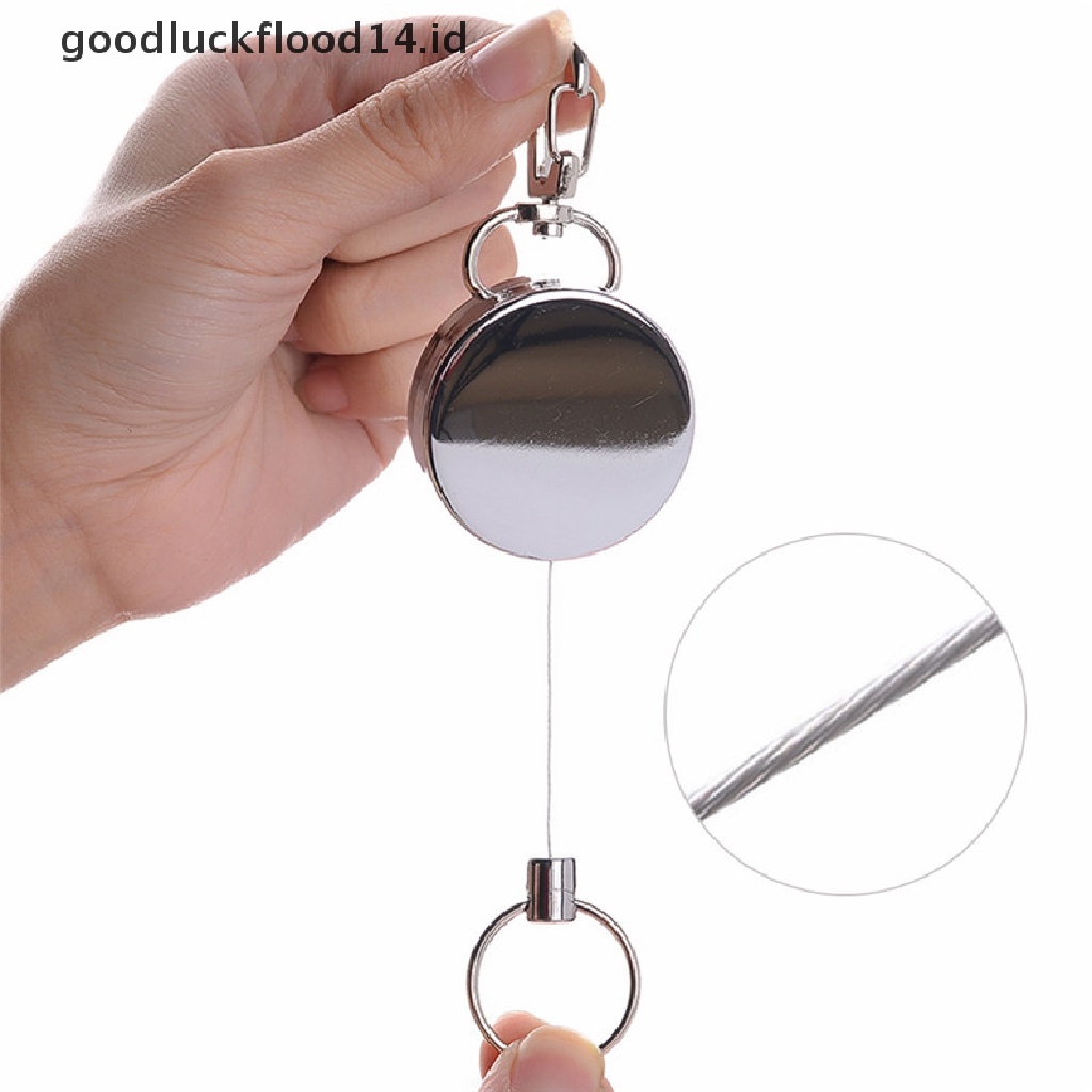 [OOID] Anti Lost Resilience Steel Wire Elastic Key Chain Recoil Sporty Alarm Key Rings  ID