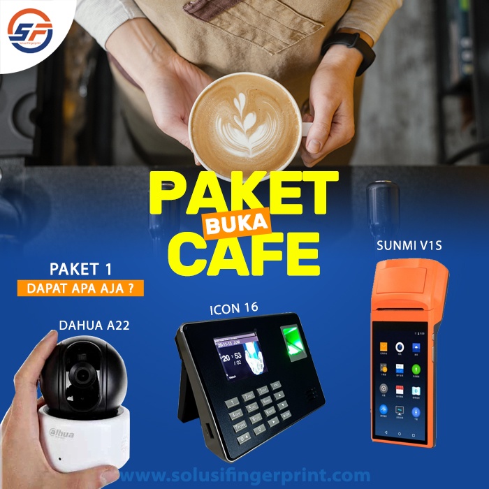 Paket Mesin Kasir CCTV Mesin Absen | Paket Buka Cafe / Coffee Shop Paket 1 dan Paket 2