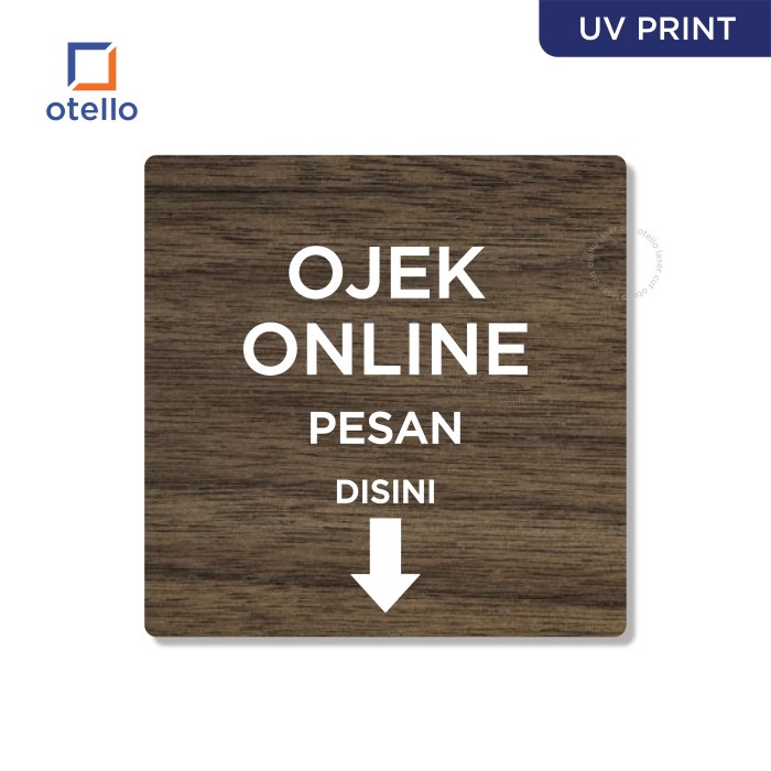 Signage Ojek Online Pesan Disini Sign Board Ojol Label Toko Restoran