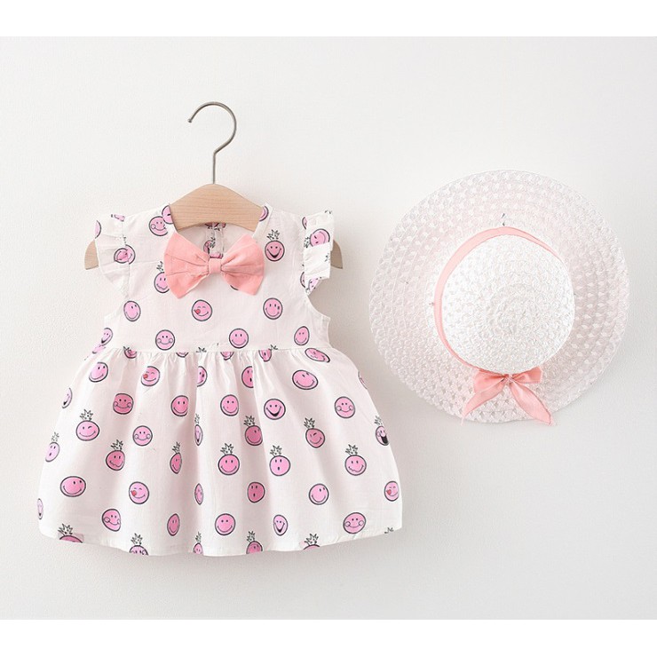 DRESS+TOPI IMPORT/DRESS ANAK PEREMPUAN 1thn-4thn SKU0009