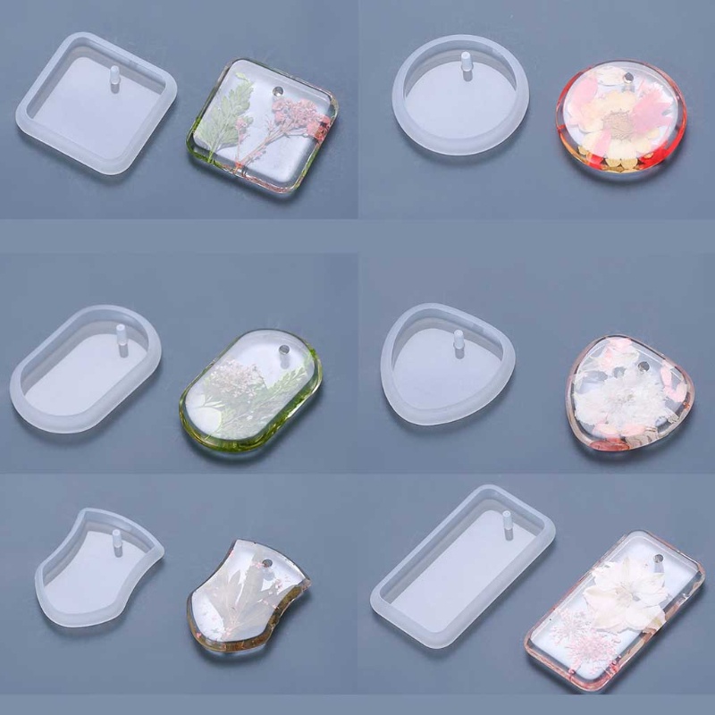 SIY  6 Pcs Keychain Epoxy Resin Mold Hanging Pendant Silicone Mould DIY Crafts Mold