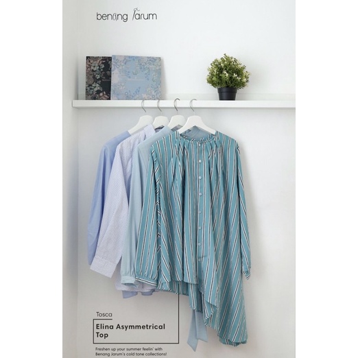 JUAL RUGI Elina Asymmetrical Top Tunik Benang Jarum Buttonscarves