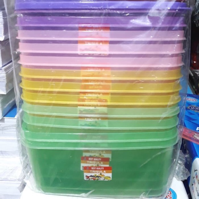 ( PER PACK ISI 12 PCS ) TEMPAT MAKAN KOTAK RAINBOW SET ISI 12PC TEMPAT MAKAN CONTAINER BOX 1800 ML