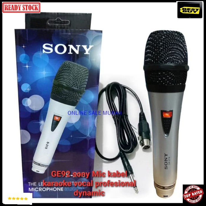 G92 sony Mic kabel Microphone cable mik karaoke vocal vokal audio sound sistem system mik pengeras suara pro profesional mikrophone dynamic legendary aux STUDIO Bisa SEGALA JENIS AUDIO GK PAKAI BATERAI LANGSUNG NYALA 1 mic 3-4 meter kabel mic Suara bagus