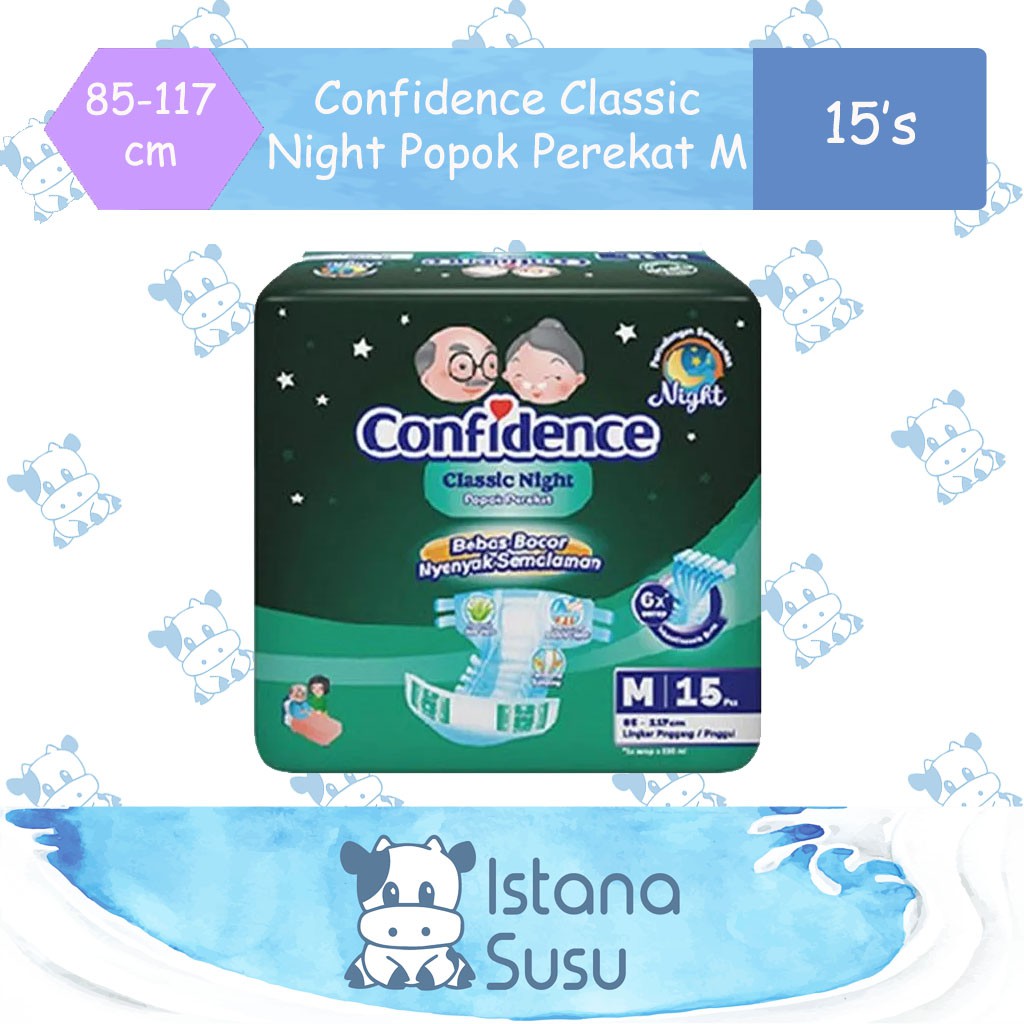 Confidence Classic Night Popok Perekat Dewasa Ukuran Besar