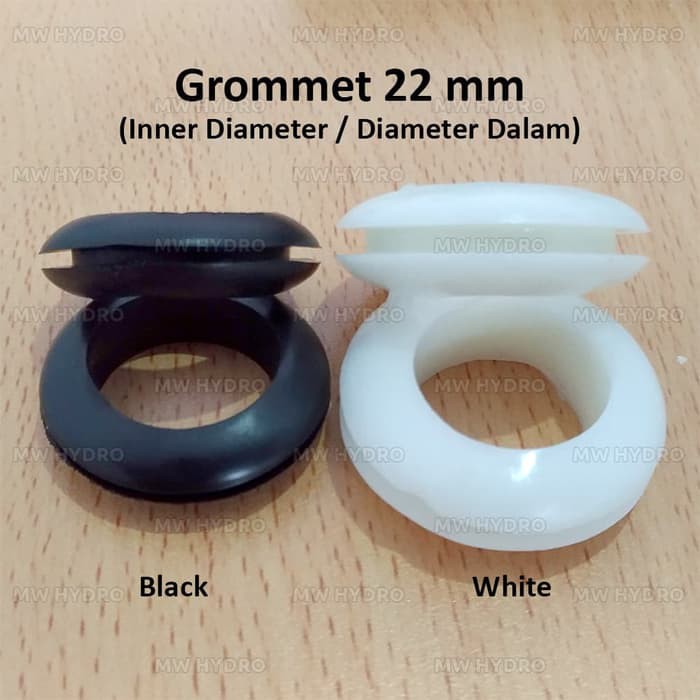 10 pcs Grommet 22 mm untuk Pipa PVC 1/2 Inch, Hitam