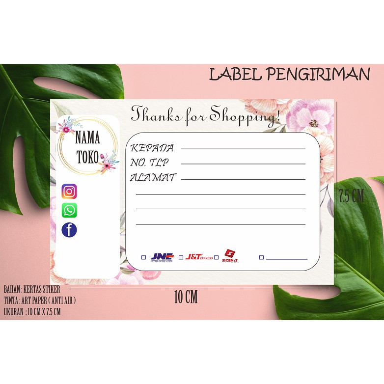 STIKER LABEL PENGIRIMAN OLSHOP - STIKER PENGIRIMAN - LABEL PENGIRIMAN - LABEL PENGIRIMAN ONLINE SHOP