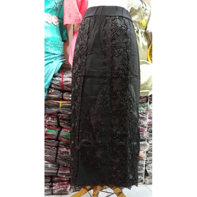 *Restock* Rok Katun Kombinasi Brokat Bangkok Panjang V899